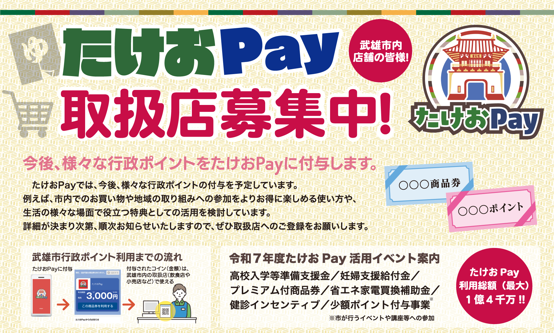 デジタル地域通貨「たけおPay」
